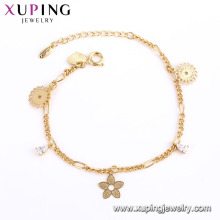 75056 Popular fashion lady jewelry simple cheap design GZ stone bracelet with flower shape